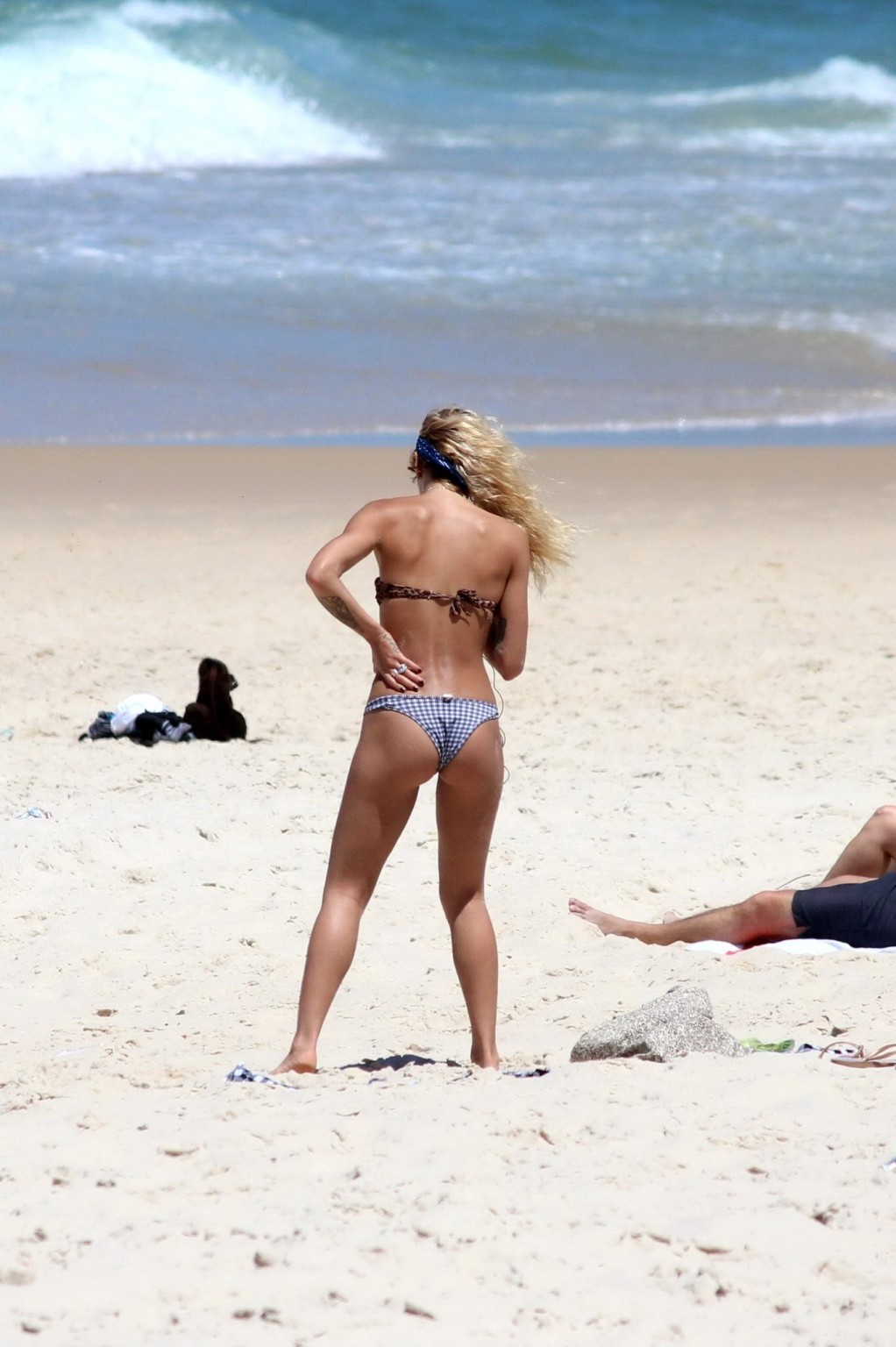 Alice Dellal bikini nip slip on a beach in Rio de Janeiro #75216516
