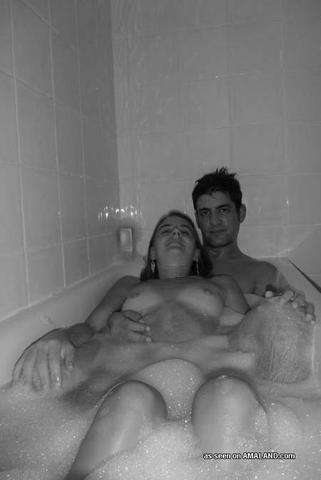 Hot Latina couple showering and self-shooting naked together #77957226