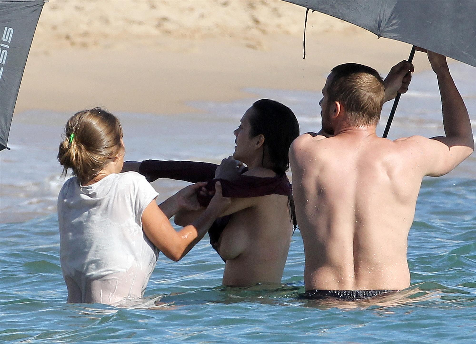 Marion Cotillard showing off her big boobs on the set of 'Rust and Bone' in Cann #75285808