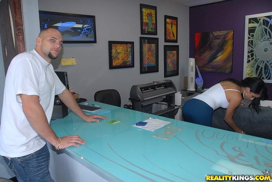 Amazing hot jet black hair latina rides a mega dong in these workplace fucking p #74373086