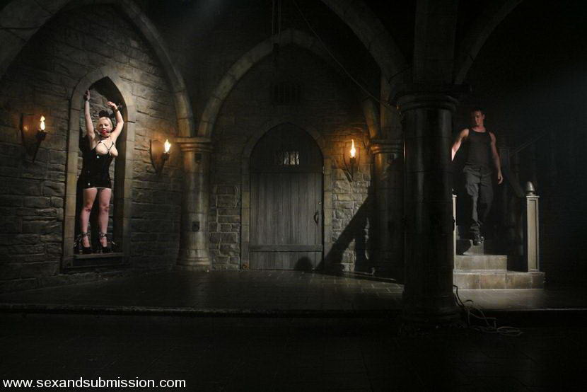 Gorgeous Seven in latex bound and fucked hard in dungeon #72091196