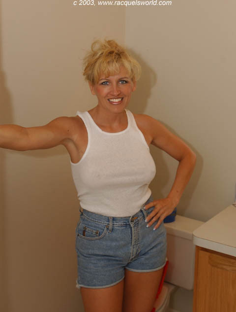 When Tj saw me working in the wife beater tank and short shorts he had to grab t #67744401