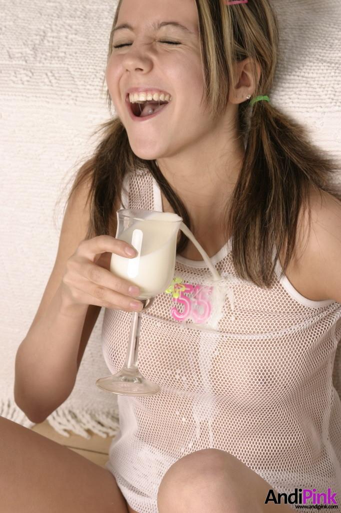Andi makes a mess of milk #53156680